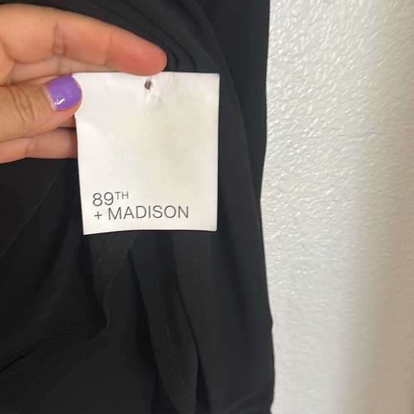 89th and Madison size medium black blouse with rhinestone bling around arms. - Picture 8 of 10